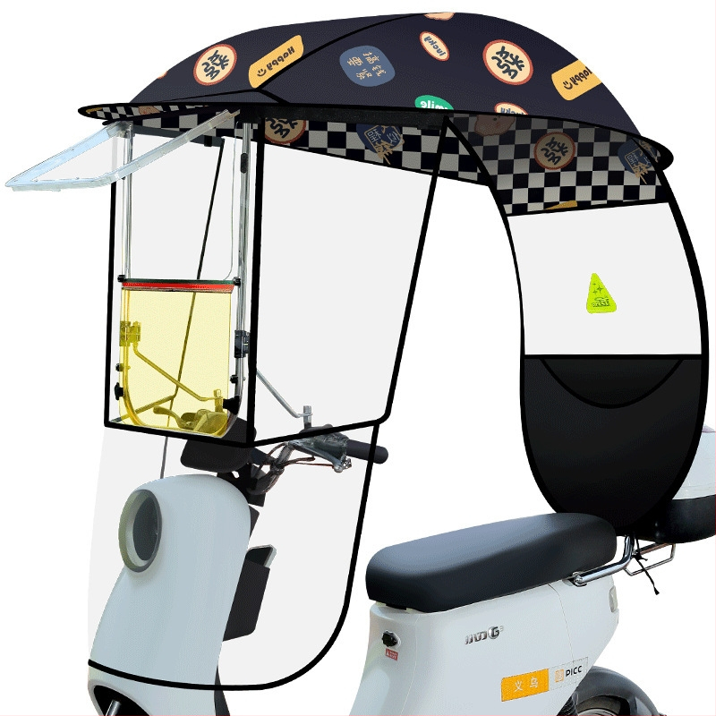 Langlong elektromobilio lietaus prieglobštis skėtis – apsauga nuo lietaus ir nuo saulės, UPF>40, 210T audinys, vidurinė lazda iš pluošto, rankinis atidarymas, svoris 2,8 kg