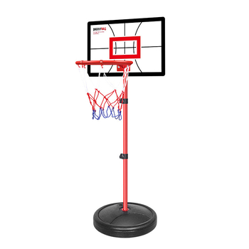 Pokretna košarkaška stativa s prilagodljivom visinom za kućnu uporabu | Materijal: PVC i lijevano željezo | Težina: 1,5 kg | Namijenjeno košarkaškim treninzima