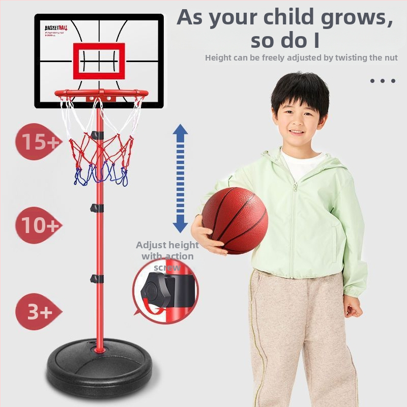 Pokretna košarkaška stativa s prilagodljivom visinom za kućnu uporabu | Materijal: PVC i lijevano željezo | Težina: 1,5 kg | Namijenjeno košarkaškim treninzima