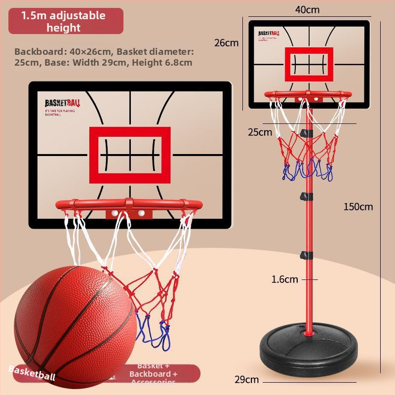 Pokretna košarkaška stativa s prilagodljivom visinom za kućnu uporabu | Materijal: PVC i lijevano željezo | Težina: 1,5 kg | Namijenjeno košarkaškim treninzima