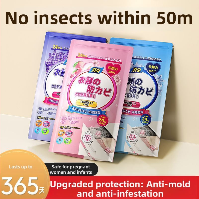 Royal Incense топчета против молци за шкафове с аромат рози — защита от влага и насекоми, 96 бр.