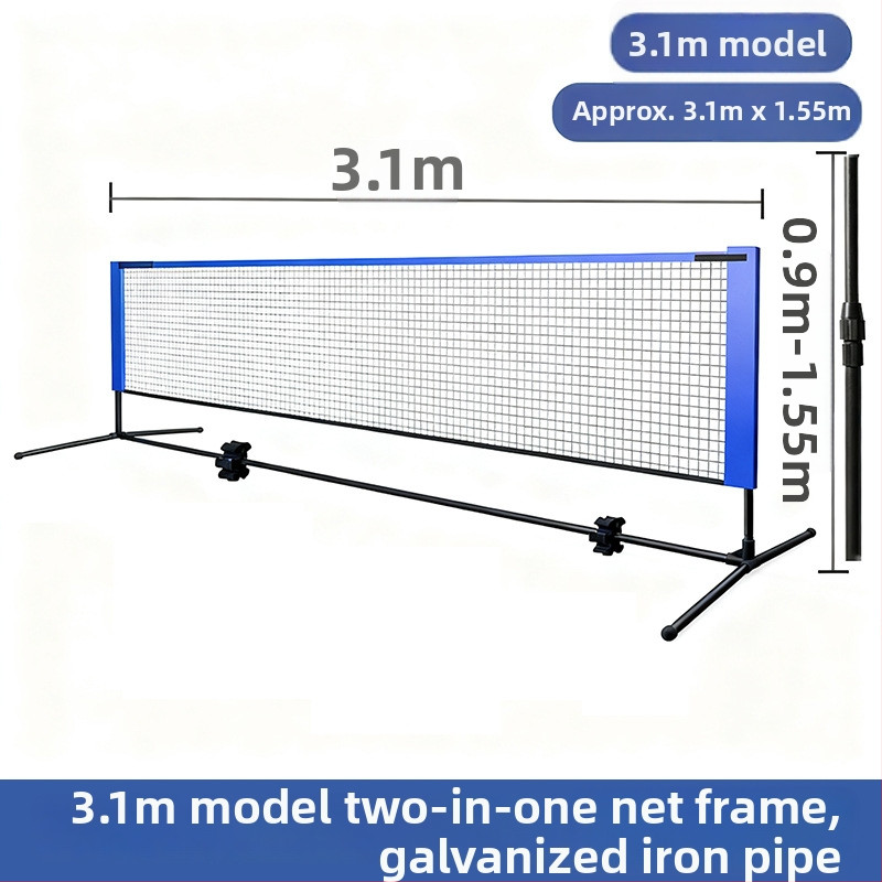 Kaasaskantav badmintonivõrgu raam alumiiniumist sulamiga, kohandatav, sobib badmintonile ja tennisile