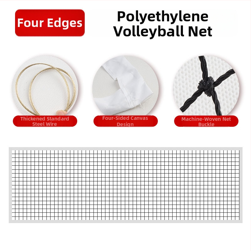 Võrkpalli võrk standardvõistlusteks, paksendatud kaaluga raamiga, Chenhong, polüester/PE