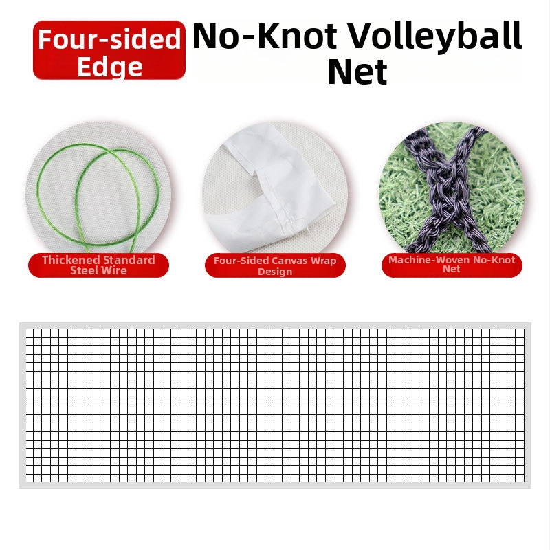 Võrkpalli võrk standardvõistlusteks, paksendatud kaaluga raamiga, Chenhong, polüester/PE