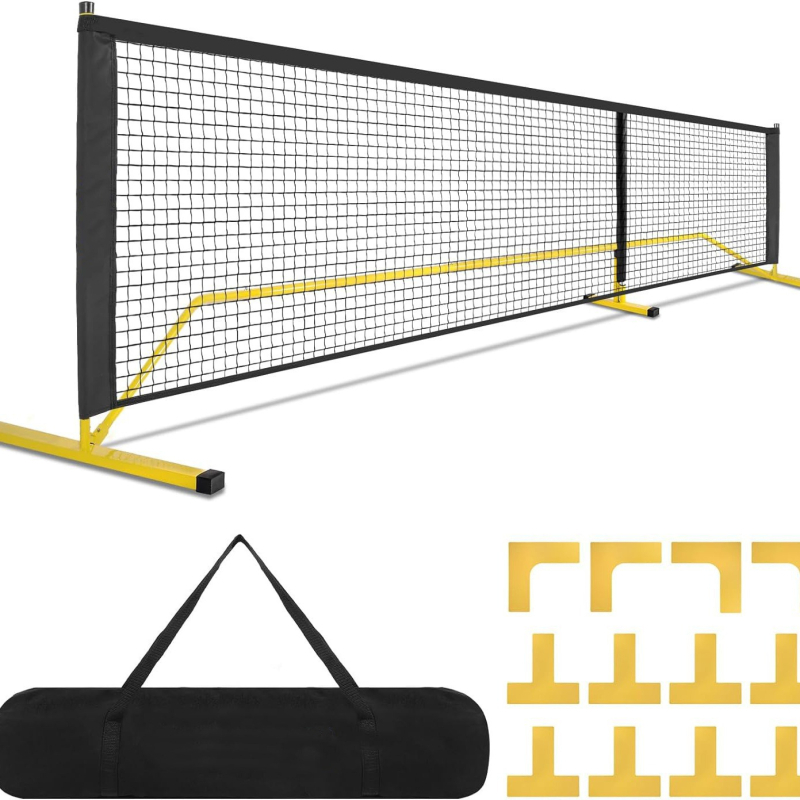 Cadr nylon de plasă pentru Pickleball/Tenis, portabil pentru interior și exterior, 8,5 kg, ambalare 92x19x14 cm