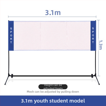 Kaasaskantav badmintonivõrgu raam - sise- ja välistingimustes kasutamiseks kokkupandav, standardvõrk, kohandamine saadaval
