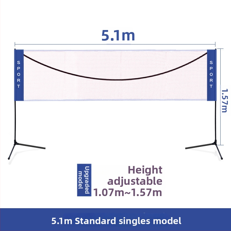 Kaasaskantav badmintonivõrgu raam - sise- ja välistingimustes kasutamiseks kokkupandav, standardvõrk, kohandamine saadaval