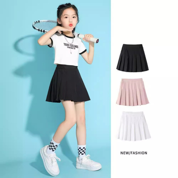 Meitenēm plisināti tenisa svārki – vasaras poliestera 80%, viegli sporta svārki meitenēm vecumā no 8 gadiem