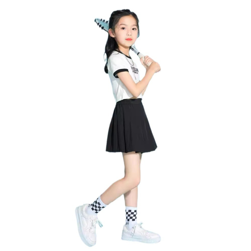 Meitenēm plisināti tenisa svārki – vasaras poliestera 80%, viegli sporta svārki meitenēm vecumā no 8 gadiem