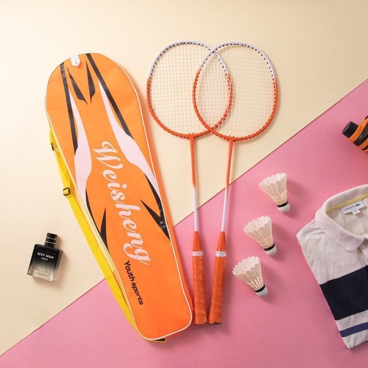 Set reketa za badminton s karbonskim okvirom, najlonskim žicama, uključuje torbu – za odrasle, studente i parove