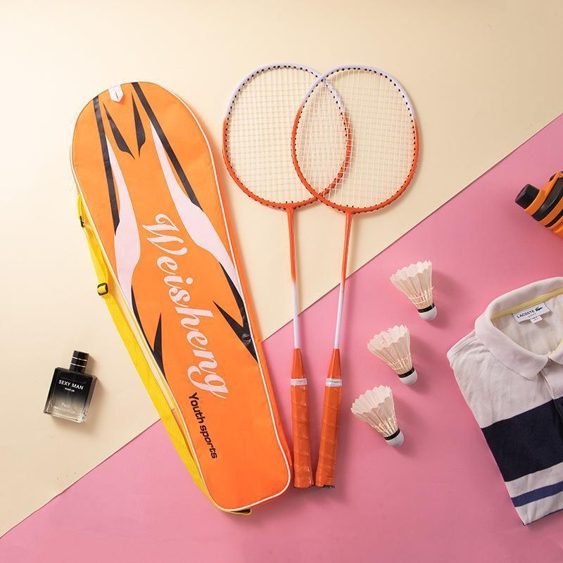 Set reketa za badminton s karbonskim okvirom, najlonskim žicama, uključuje torbu – za odrasle, studente i parove