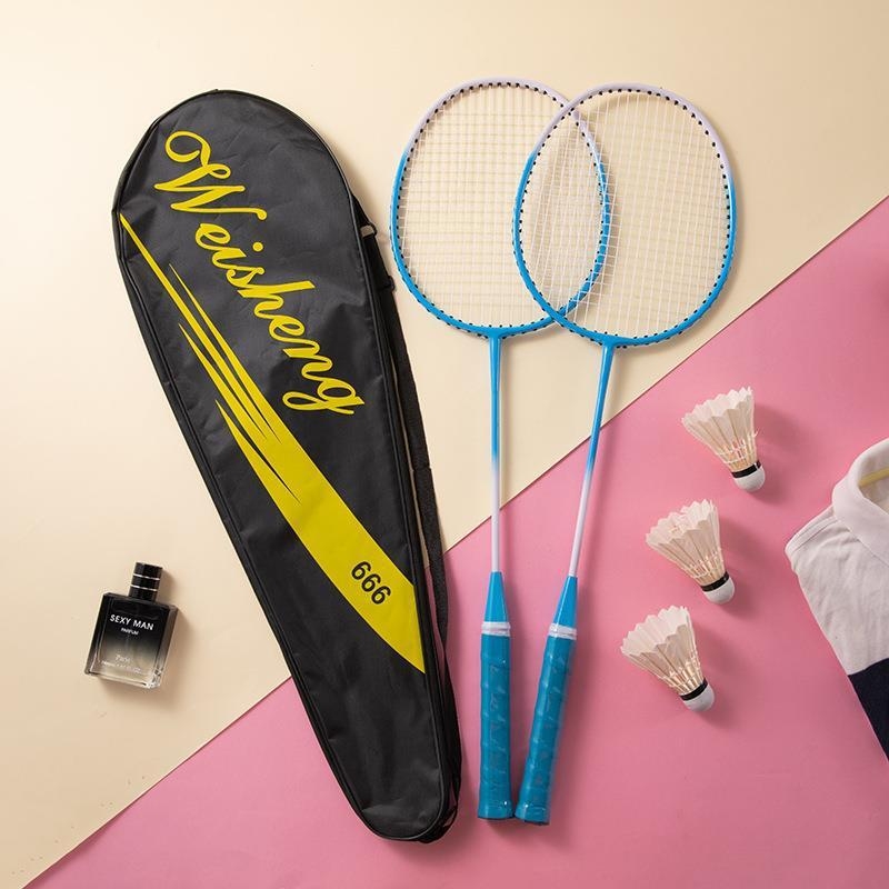 Set reketa za badminton s karbonskim okvirom, najlonskim žicama, uključuje torbu – za odrasle, studente i parove