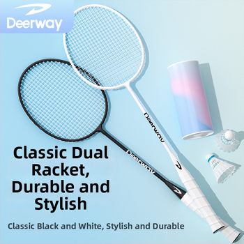 Delhui set badminton reketa za odrasle i početnike — ultra lagan i izdržljiv, dvostruki set reketa; okvir od željezne legure; težina 95–100 g; tip reketa: direktni udarac; mogućnost prilagođavanja, ispis logotipa