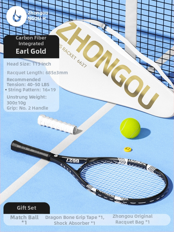 Teniska raketa s karbonsko-aluminijske legure, težina 95–100 g, debljina drške G1, direktan udarac