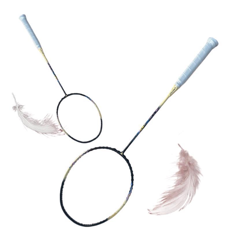 Raketa za badminton – karbonski okvir, visoke kvalitete, za odrasle (unisex), tip udarca: pravac, tvrdoća reketa: tvrda