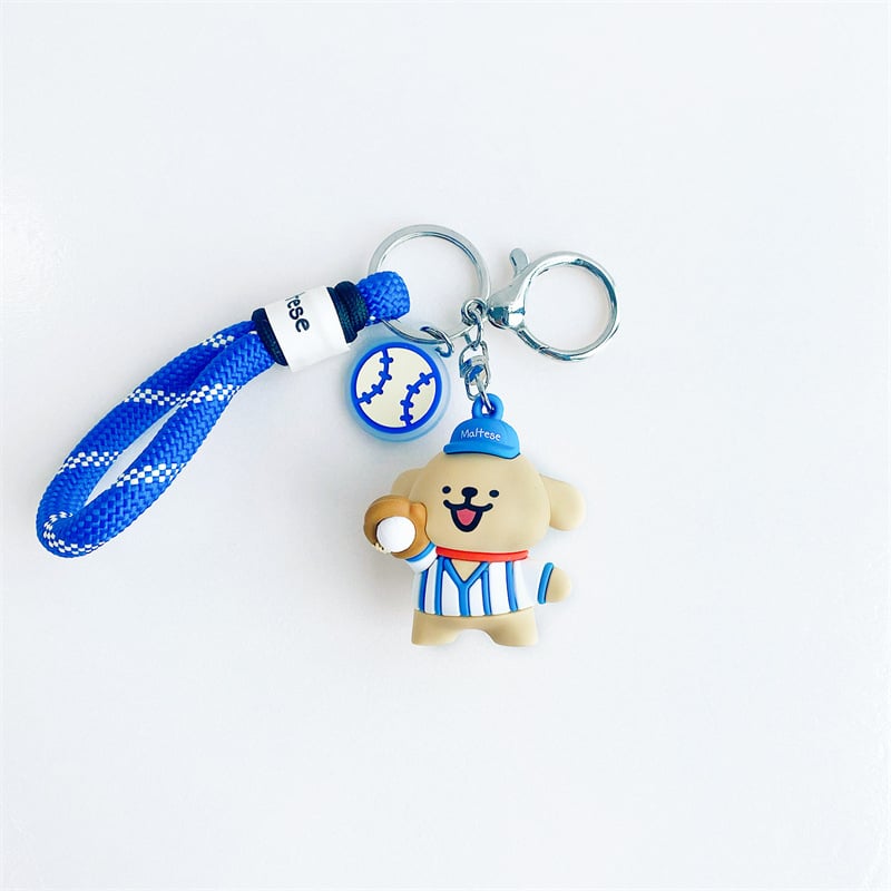 Privjesak za ključeve s konturnim prikazom psa u sportskom stilu, za ruksake i ključeve automobila, slatki japanski umirujući stil