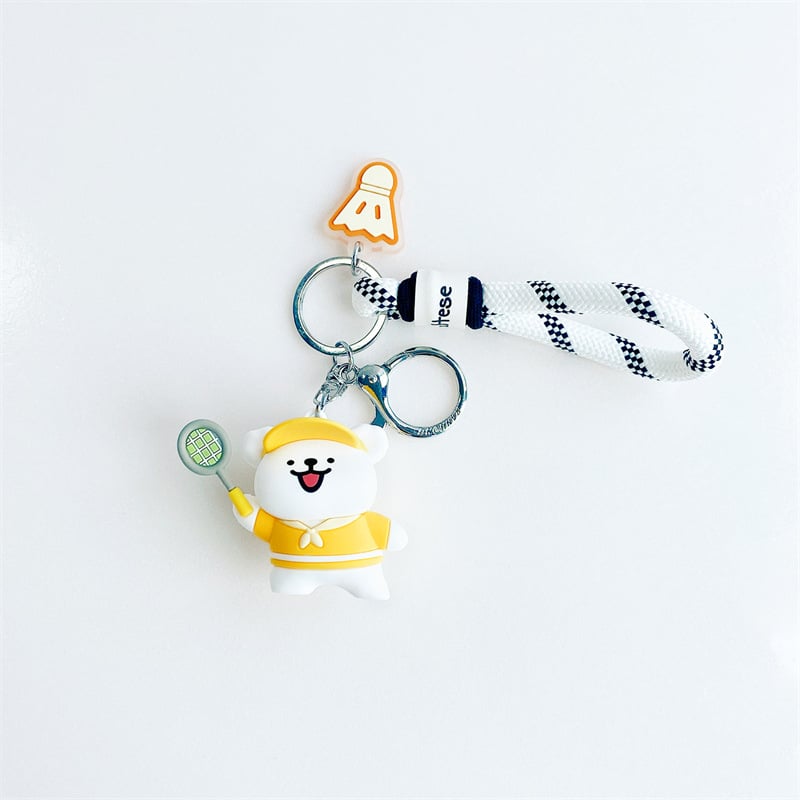 Privjesak za ključeve s konturnim prikazom psa u sportskom stilu, za ruksake i ključeve automobila, slatki japanski umirujući stil