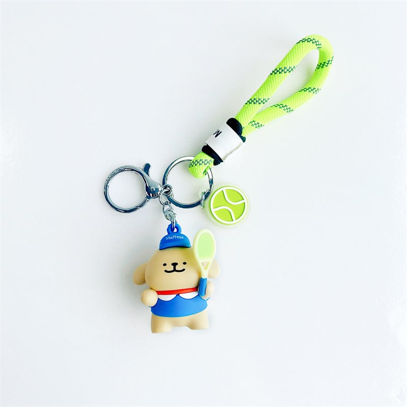 Privjesak za ključeve s konturnim prikazom psa u sportskom stilu, za ruksake i ključeve automobila, slatki japanski umirujući stil