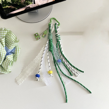 Kljucni lančić za torbu sa pletenim užetom, MIU-stil, originalni dizajn, pribor za prtljagu (Materijal: Plast/smola; Oblik: Pribor za prtljagu; Stil: Originalni dizajn; Godina/sezona: Jesen 2025)