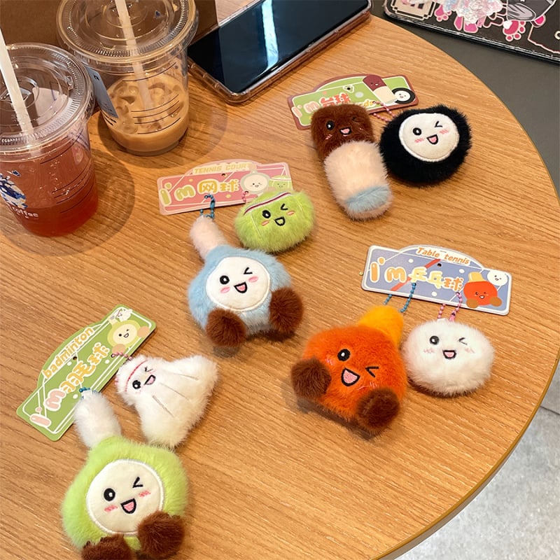 Ракетна плюшена висулка‑ключодържател – сладък спортен аксесоар (материал: плюш; аксесоар: ключодържател с въже; стил: сладък; подходящ подарък за завършване най-добрия приятел)