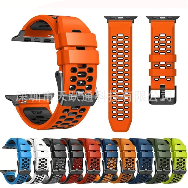 Silikoonist sportlukk Apple Watch Series11 jaoks, kohandatavate liidese suurustega ning nõeltaga kinnitusega, 25 g