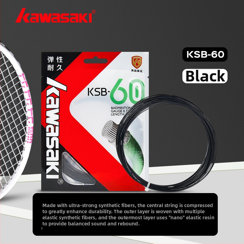 Kawasaki raketes aukla no neilona šķiedras, piemērota badmintonam un galda tenisam