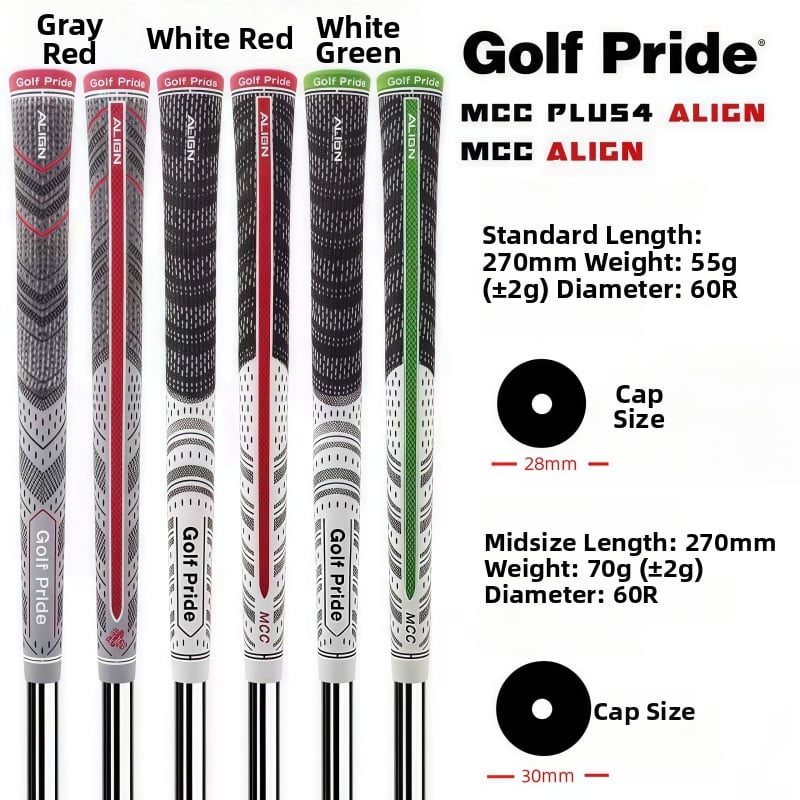 MCC Plus 4 Align грип за голф клуб със задна линия, памучно-резинов неплъзгащ се грип, унисекс