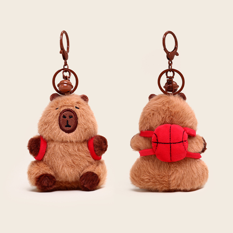 Капибара плюшен ключодържател - марка Jinnew, ключодържател с въже, плюшен материал, карикатурен стил