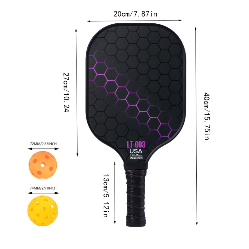 Set pickleball reketa od staklenih vlakana - Lingrui Feng, podrijetlo Zhejiang, težina 225 g