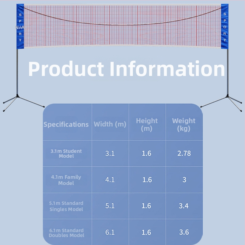 Kaasaskantav badmintonivõrguraam sise- ja välistingimustesse – bränd Xin Yue; Materjal: 21251174255; Kategooria: badminton veerg
