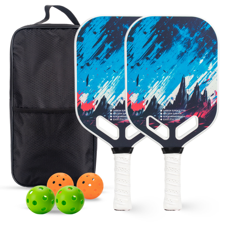 Set pickleball reketa od karbonskih vlakana, toplinski presovane, PP ćelijsko jezgro, T700, mat površina