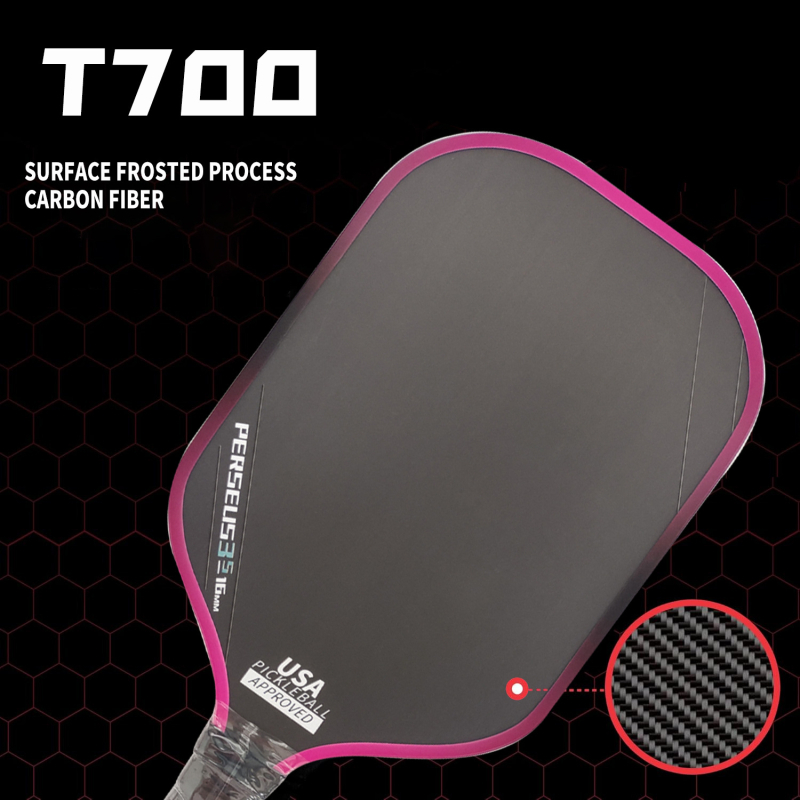 Raketa pickleball turnijskog ranga, karbonska vlakna T700 tekstura, pijesko-brušena površina, 230 g, LEATOU