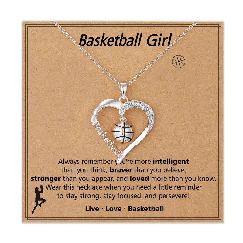 Ogrlica od nehrđajućeg čelika sa srcolikim oblikom, sportski stil, obična lanac, opseg 41–50 cm