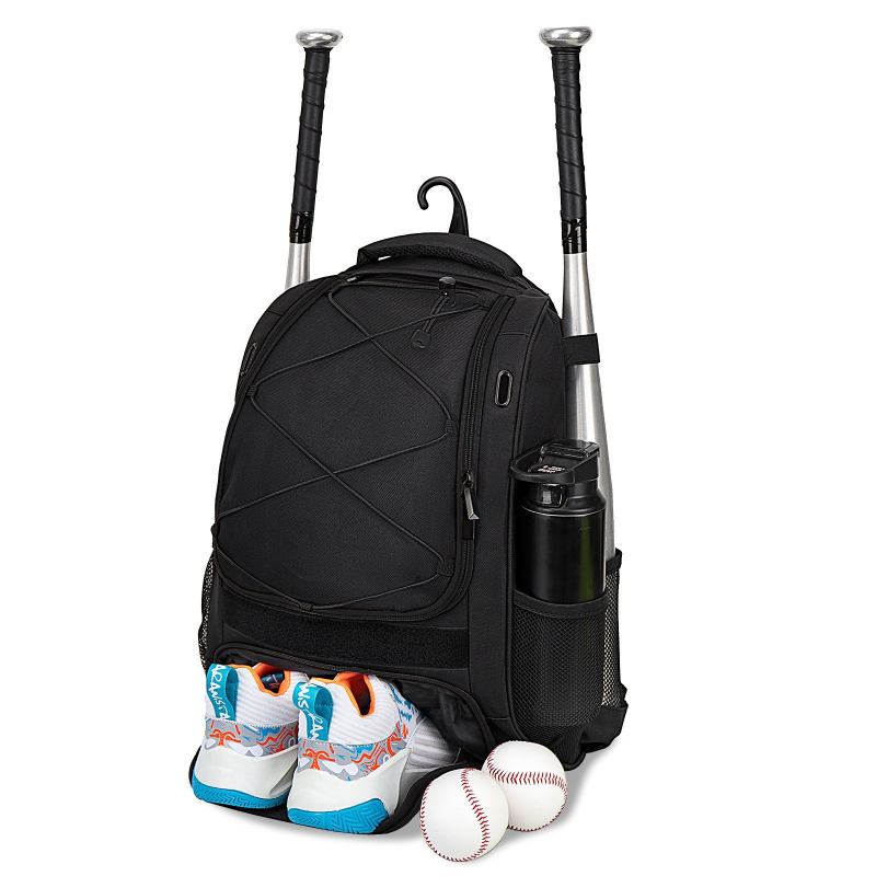 Sportska torba za opremu baseball/softball s pretinjakom za cipele, unisex, prozračna i ultra lagana, Oxford platno, podstava od poliestera, sustav naramenica s zračnim jastukom