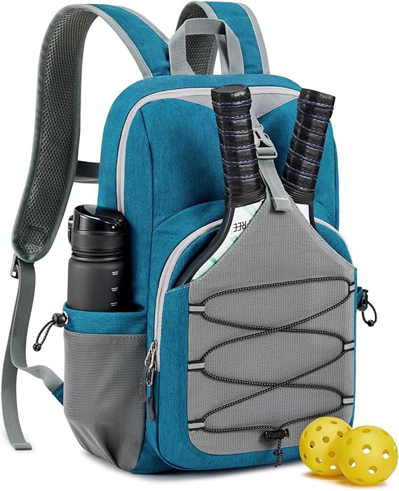 Pickleball mugursoma, regulējama raketes soma, Oxford audums, ietilpst 2–4 raketes, piemērots galda tenisam un badmintonam