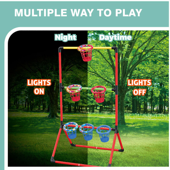 Divu spēlētāju basketbola spēle — interaktīva vecāku un bērnu spēle roku un acu koordinācijai, plastmasas konstrukcija, vecums 4–6 gadi