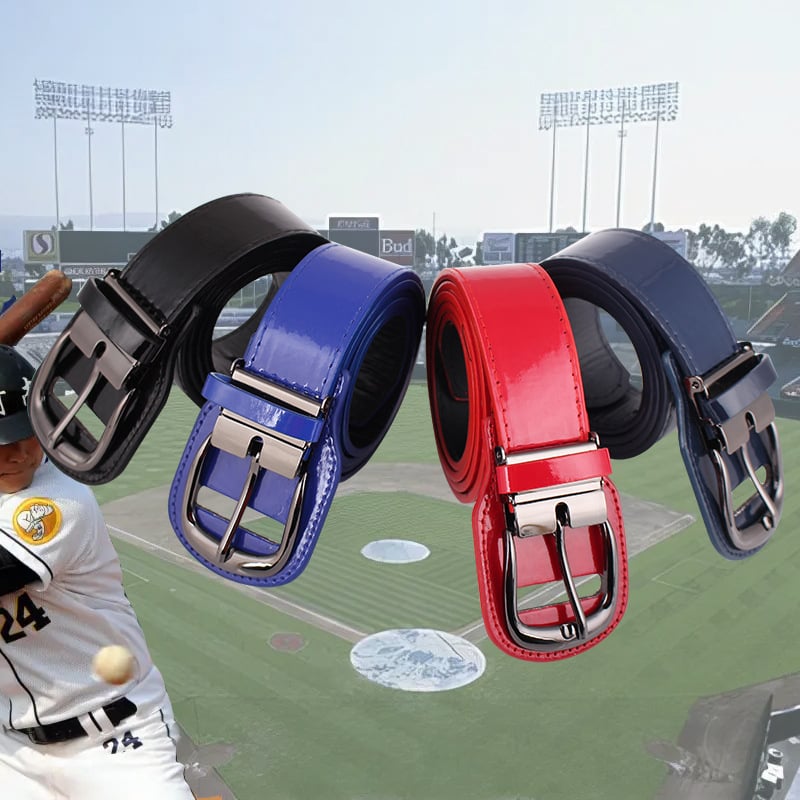 Бейзболен колан за мъже – изкуствена кожа, катарама от желязо, закопчаване с игла, дизайн за защита на тялото при контакт с катарамата