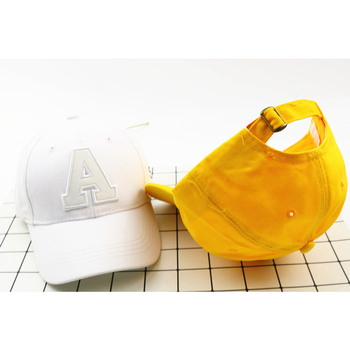 Bērnu cepure ar korejiešu stila dizainu, A burta izšuvums, saules aizsardzība, īss brims, kupolveidīga krona