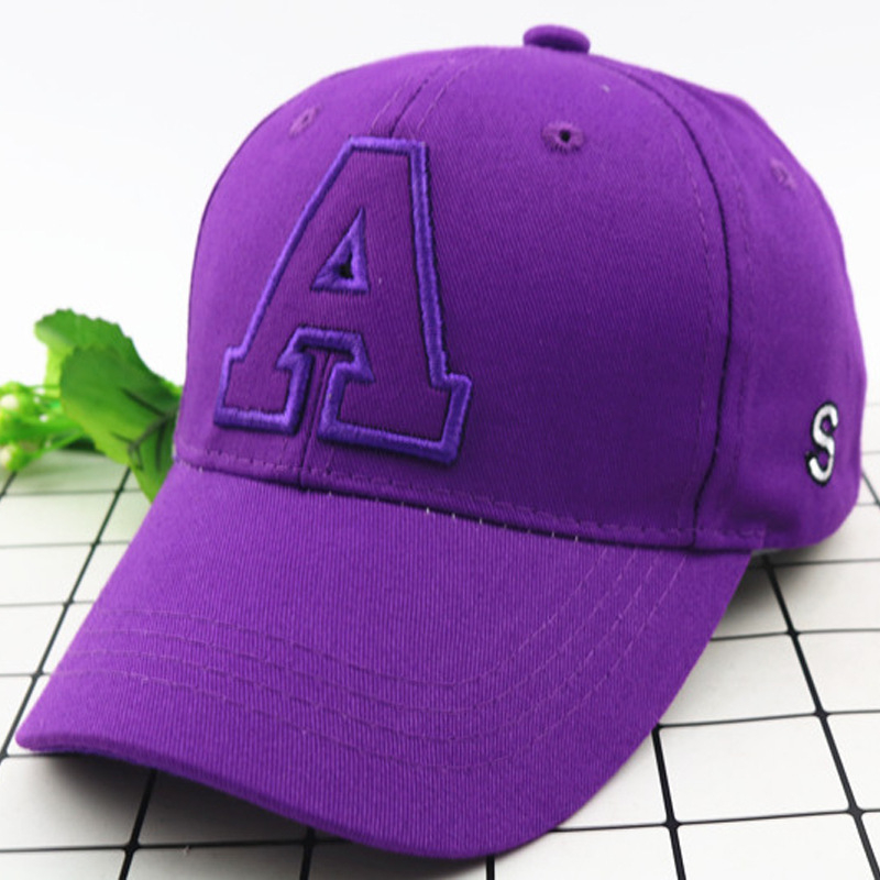 Кепка за деца с козирка, корейски стил, бродирана буква A, слънцезащитна, подходяща за всички сезони