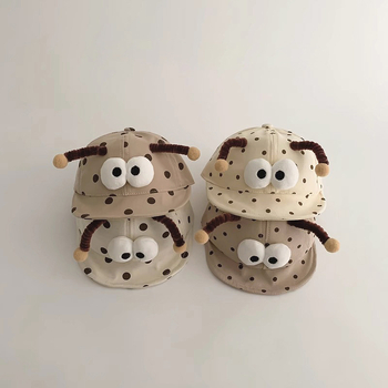 Бебешка бейзболка с козирка за пролет и есен, куполна кройка, къс козир, памук-полиестер плат, дишаща защита от слънцето за 0–24 месеца