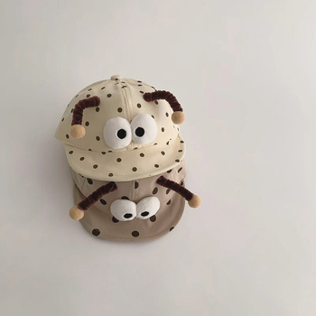 Бебешка бейзболка с козирка за пролет и есен, куполна кройка, къс козир, памук-полиестер плат, дишаща защита от слънцето за 0–24 месеца