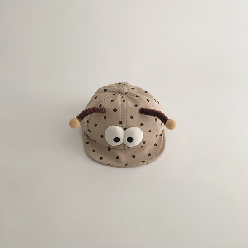 Бебешка бейзболка с козирка за пролет и есен, куполна кройка, къс козир, памук-полиестер плат, дишаща защита от слънцето за 0–24 месеца