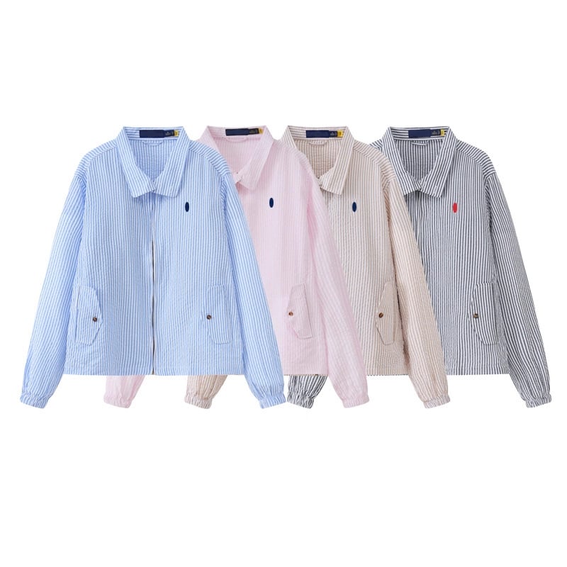 Ikdienas jaka ar priekšējo rāvējslēdzēju, lapeles apkakle, šaurs siluets, 90–95% kokvilna, izšūti motīvi