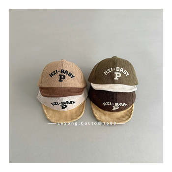 Korejiešu stila alfabēta bērnu cepure ziemai, kokvilnas, elpojoša, vēja izturīga, saules aizsardzība, vecuma 6-12 mēneši, 1-2 gadi, 2-4 gadi