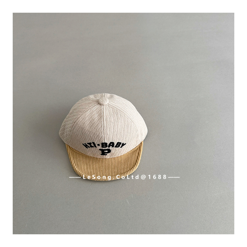 Korejiešu stila alfabēta bērnu cepure ziemai, kokvilnas, elpojoša, vēja izturīga, saules aizsardzība, vecuma 6-12 mēneši, 1-2 gadi, 2-4 gadi