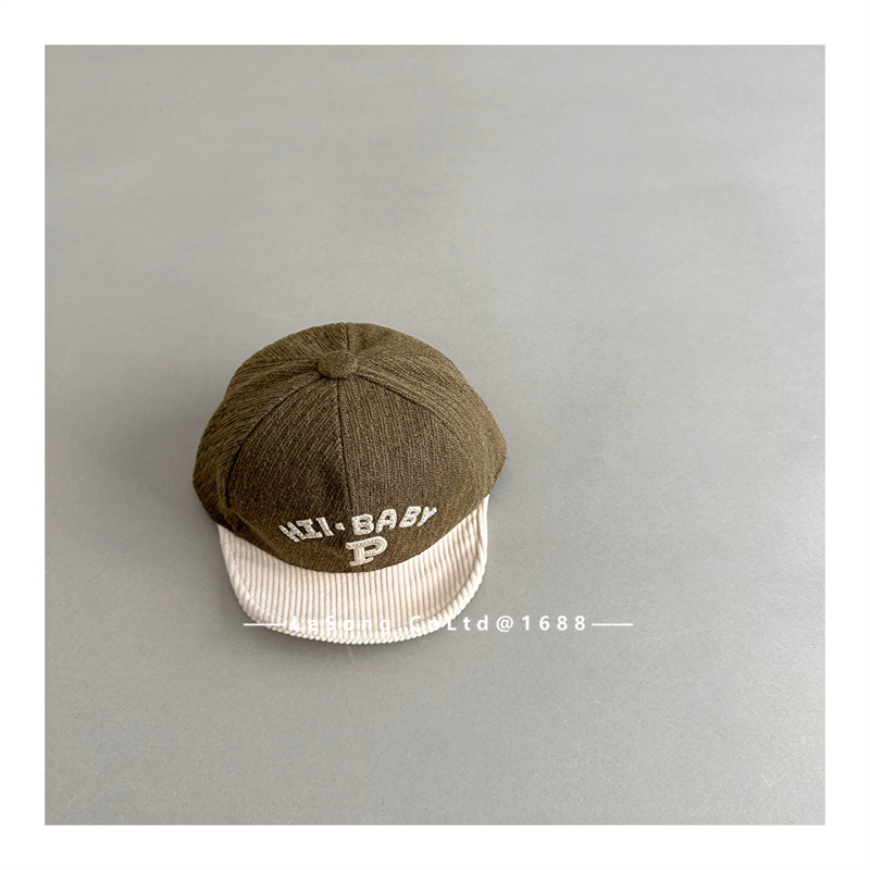 Korejiešu stila alfabēta bērnu cepure ziemai, kokvilnas, elpojoša, vēja izturīga, saules aizsardzība, vecuma 6-12 mēneši, 1-2 gadi, 2-4 gadi