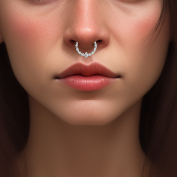 Nosački prsten od titanove legure s cirkonijem, srcolnog oblika, unisex, dijamantno brušenje