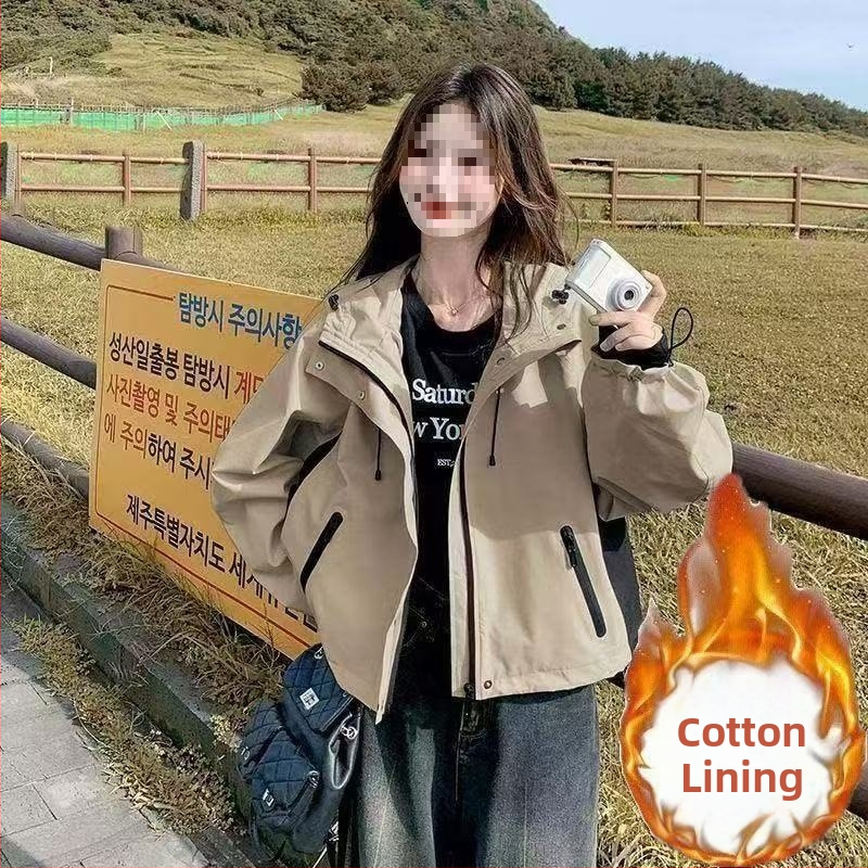 Moteriška dygsniuota striukė, Korėjos stiliaus, siauras kirpimas, rayon 70–80%, dirbtinė avis vilna, įprastos rankovės, baseball apykaklė, pavasaris 2025