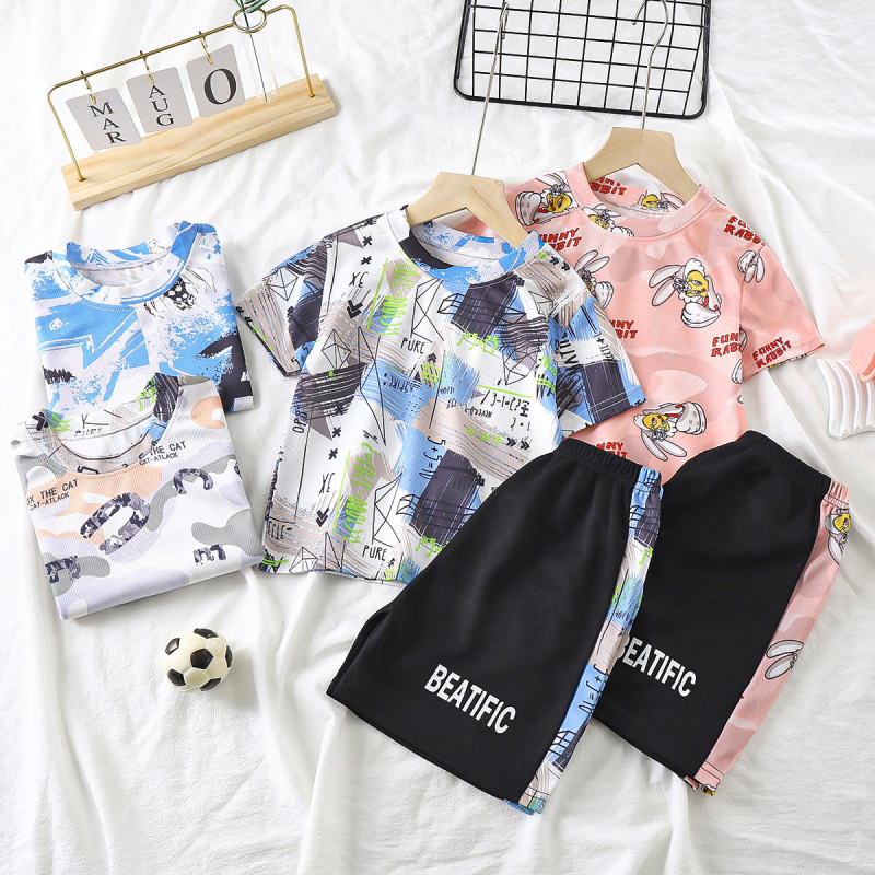 Bērnu ātri žūsto sporta komplekts, divdielīgs komplekts, poliesters, vecums 3–4 gadi, piemērots ceļojumiem, ikdienas aktivitātēm un sportam