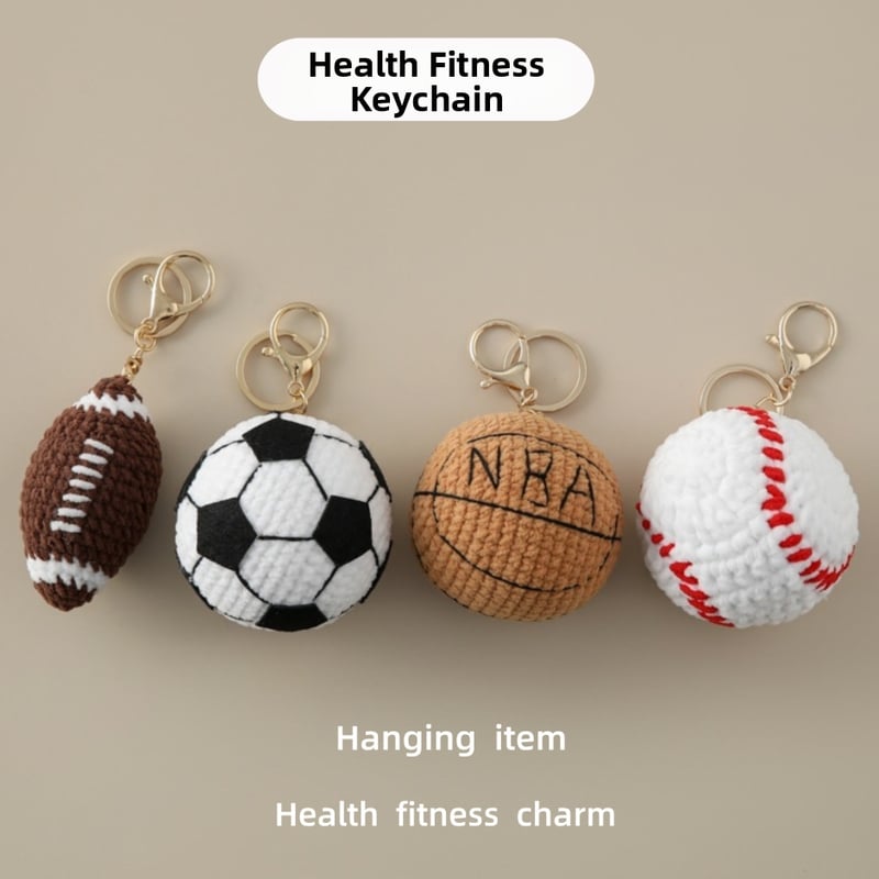 Ключодържател: ръчно плетен от вълна, форма на фъстък за раница — сладък стил, марка Born Lychee